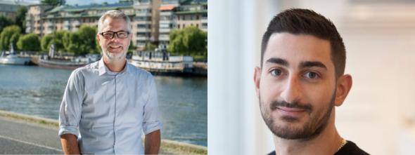 Andreas Burghauser, projektchef för nya tunnelbanan på Södermalm och Aleksandar Mrdjen, projektledare på Ellevio